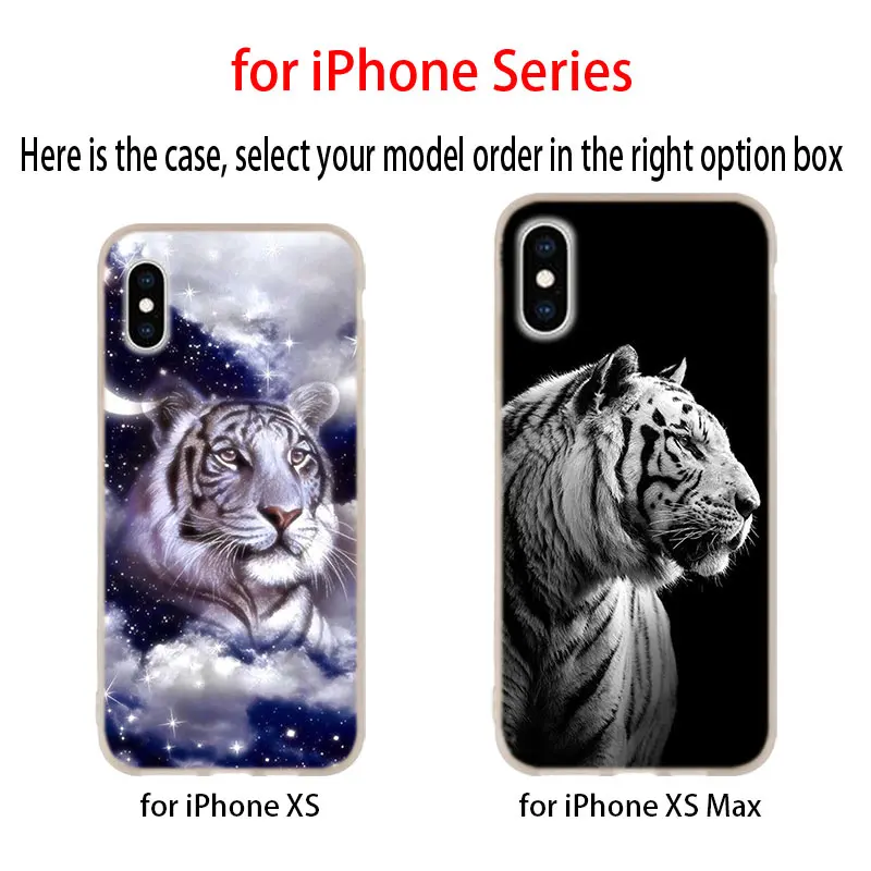 Мягкий силиконовый чехол с белым тигром для iPhone 11 12 Pro X XS Max XR iphone 8 7 6 Plus 5 цветов 2020 |
