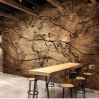 Пользовательские 3D Настенные обои ретро древесная карта мира настенная ткань гостиная диван ТВ фон стены домашний Декор 3D Фреска