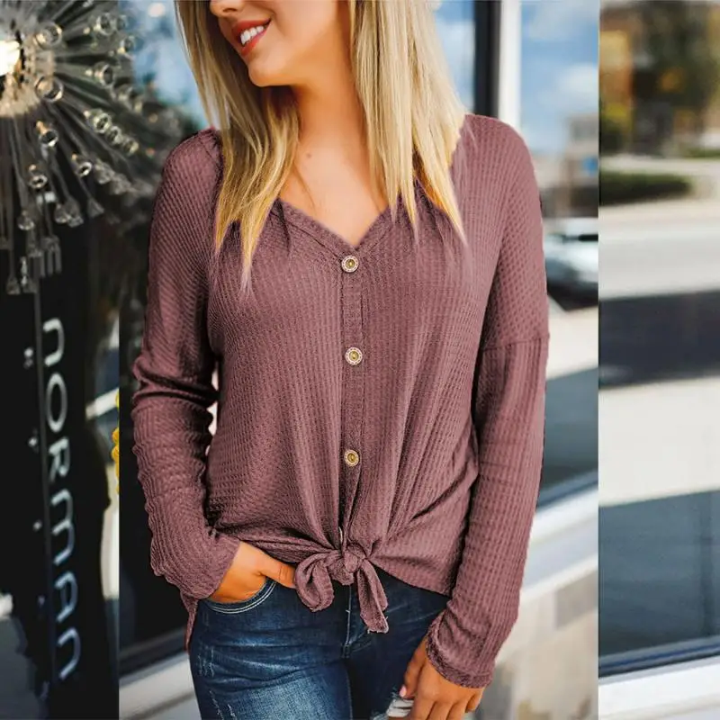 Для женщин Новинка зимы v-образным вырезом Повседневное одноцветное Цвет нить