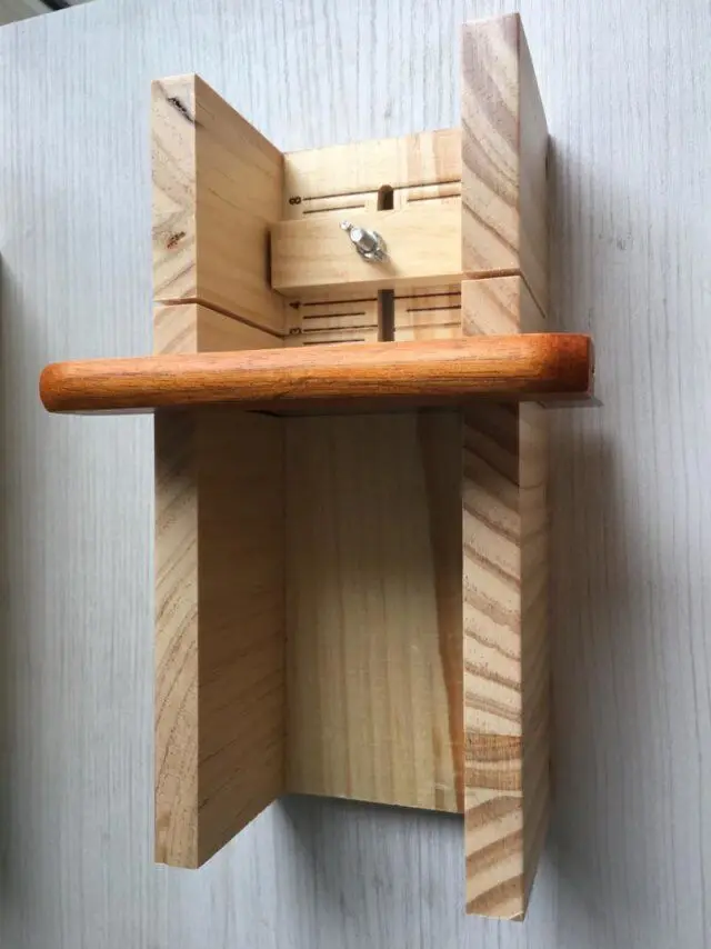 Деревянная коробка с резак из нержавеющей стали нож для мыла древесный