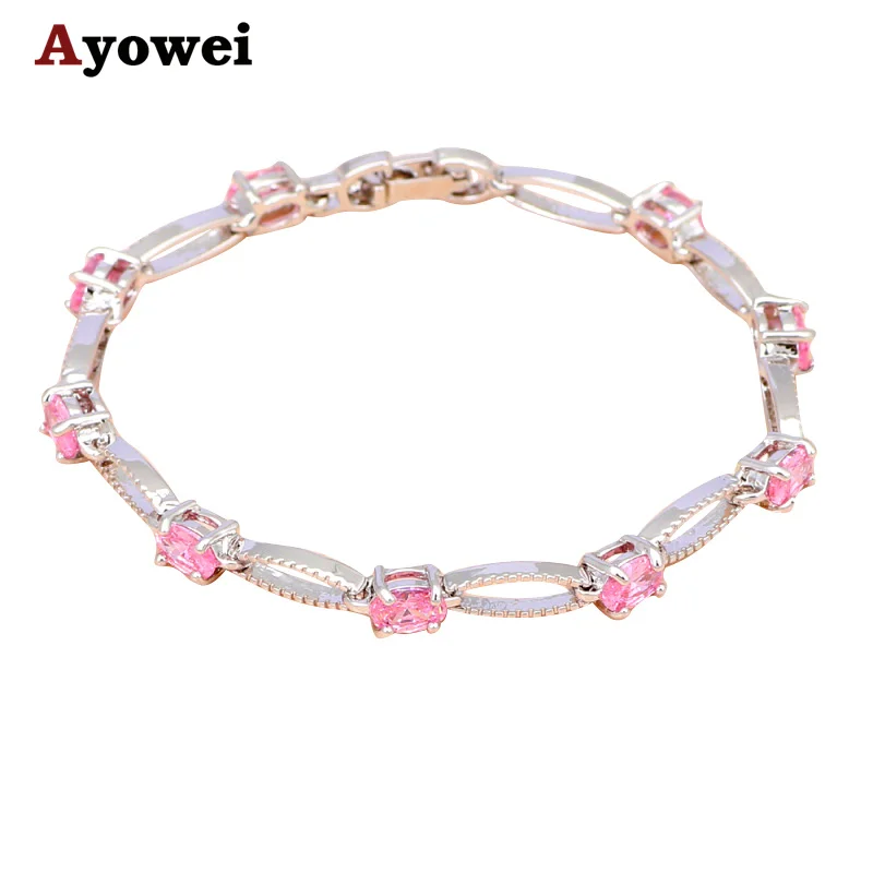 Женский браслет с розовыми кристаллами TBS958A | Украшения и аксессуары