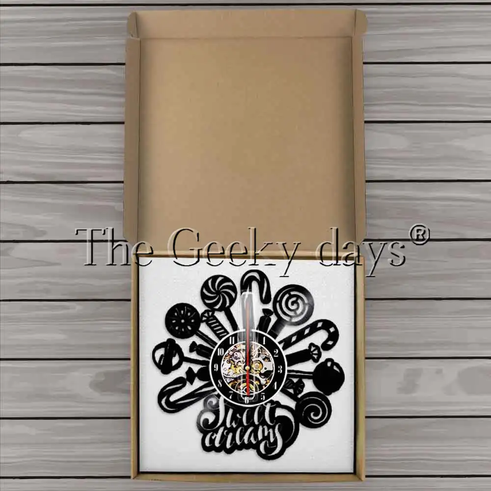 Леденцы конфеты Дизайн Виниловая запись настенные часы сладкие сны милый дом