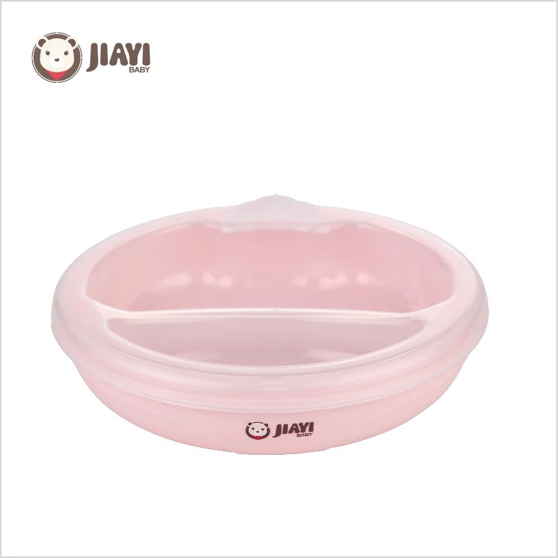 Розовый Jiayibaby Нескользящая детская согревающая тарелка с защитой от проливания, согревающая миска для хранения пищи, теплая посуда, Детская присоска, блюдо для кормления - Цвет: Розовый