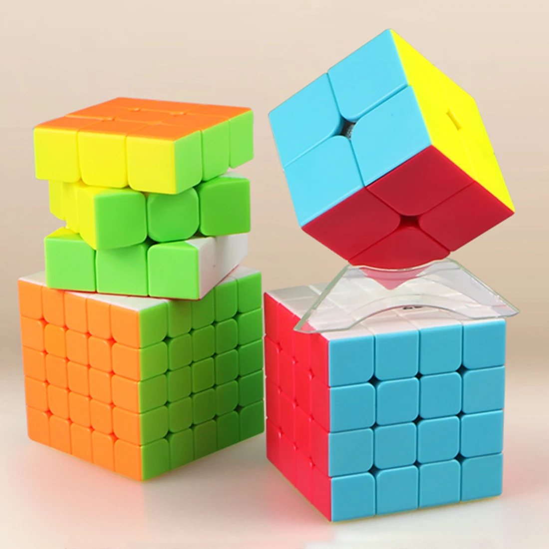 Qiyi 2x2 3x3 4x4 волшебный кубик Набор Обучающие игрушки для тренировки мозга-красочные