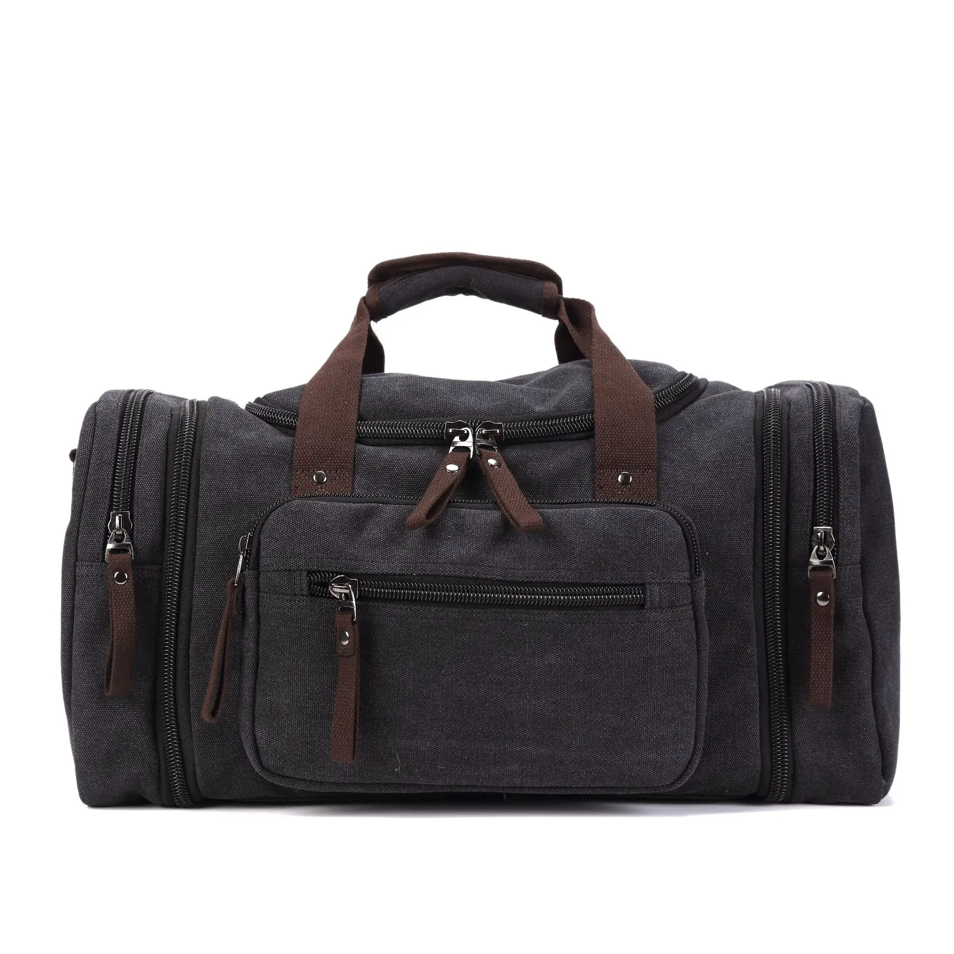 Men Duffel Bags Canvas Leather Men Travel Bags Carry on Luggage Bags Handbag Travel Tote Large Weekend Bag Overnight