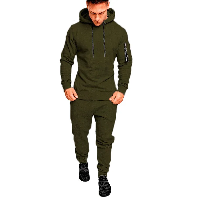 

Autumn Winter Tracksuit Men Camouflage Sportswear Hooded Sweatshirt Jacket+pant Sport Suit Male Chandal Hombre Survetement Homme