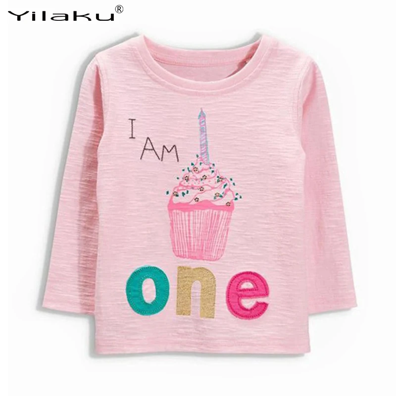 Хлопковые футболки с длинным рукавом для девочек весна осень футболка мода 2020