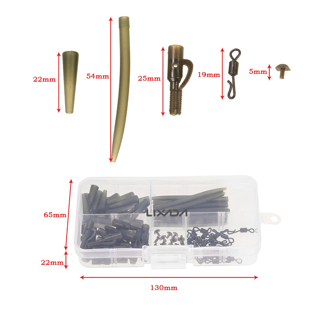 Lixada 100 шт. клеммы для карпа безопасные зажимы свинца с булавками резиновые трубки
