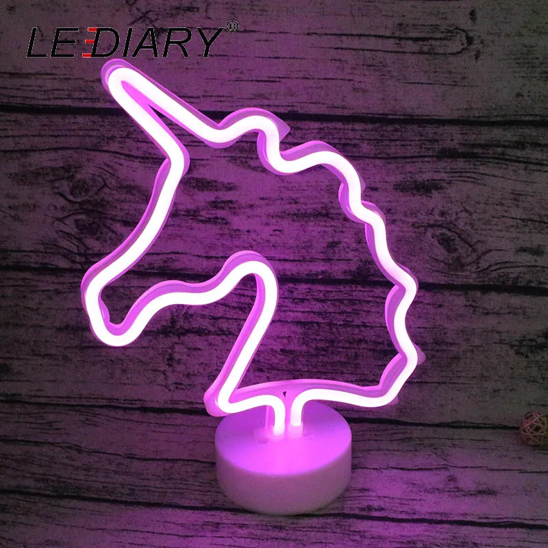 Pruple Neon Light Hinnixy светодиодный цветной знак шатра, Ночной светильник, единорог, белый, розовый, украшение детской комнаты, прикроватная лампа, подарок на день детей, лампа - Испускаемый цвет: Pruple Neon Light