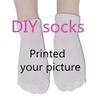 factory personalized custom made socks 3d printed menwomen cotton short socks diy custom design funny casual low ankle socks