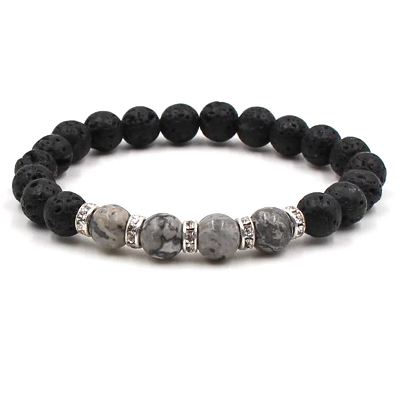 6 Colors Natural Stone Charms 8mm Black Lava Beads DIY Aromatherapy Essential Oil Diffuser Bracelet Crystal Spacer Jewelry | Украшения и