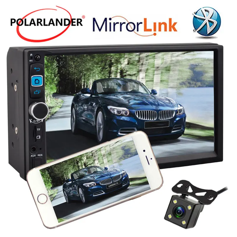 Bluetooth MP5 плеер gps 2Din навигации Сенсорный экран стерео с Камера ручная Бесплатная 7