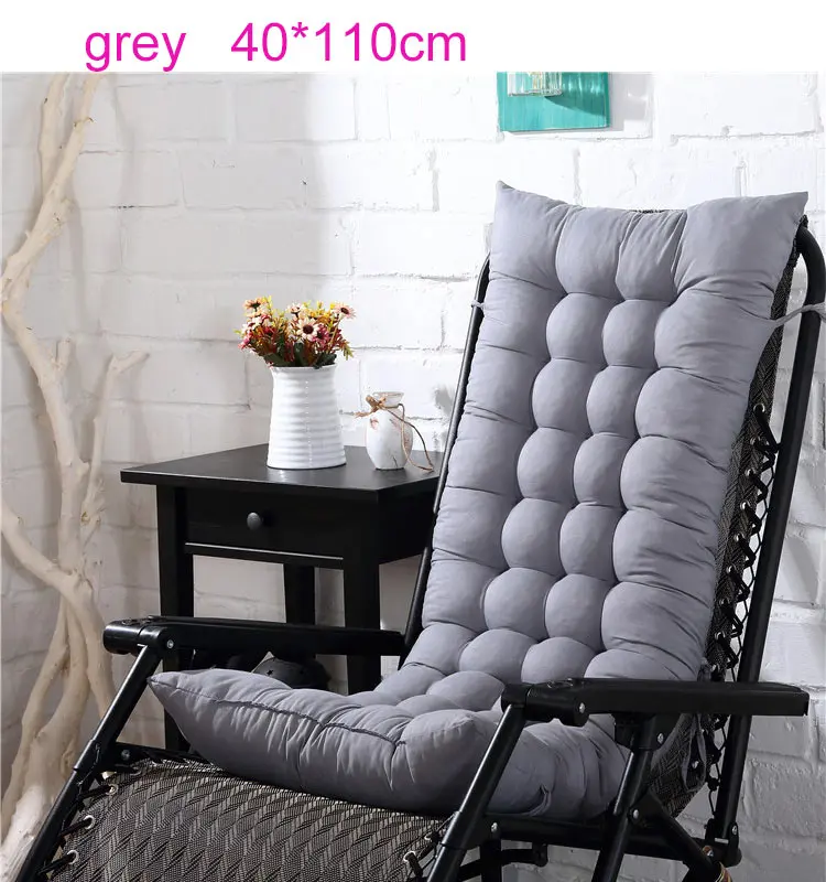grey 40x110cm Универсальный кресло-качалка из ротанга, коврик, подушка, удобный длинный шезлонг, кресло-качалка, Спящая спинка, подушка, однотонный - Цвет: grey 40x110cm