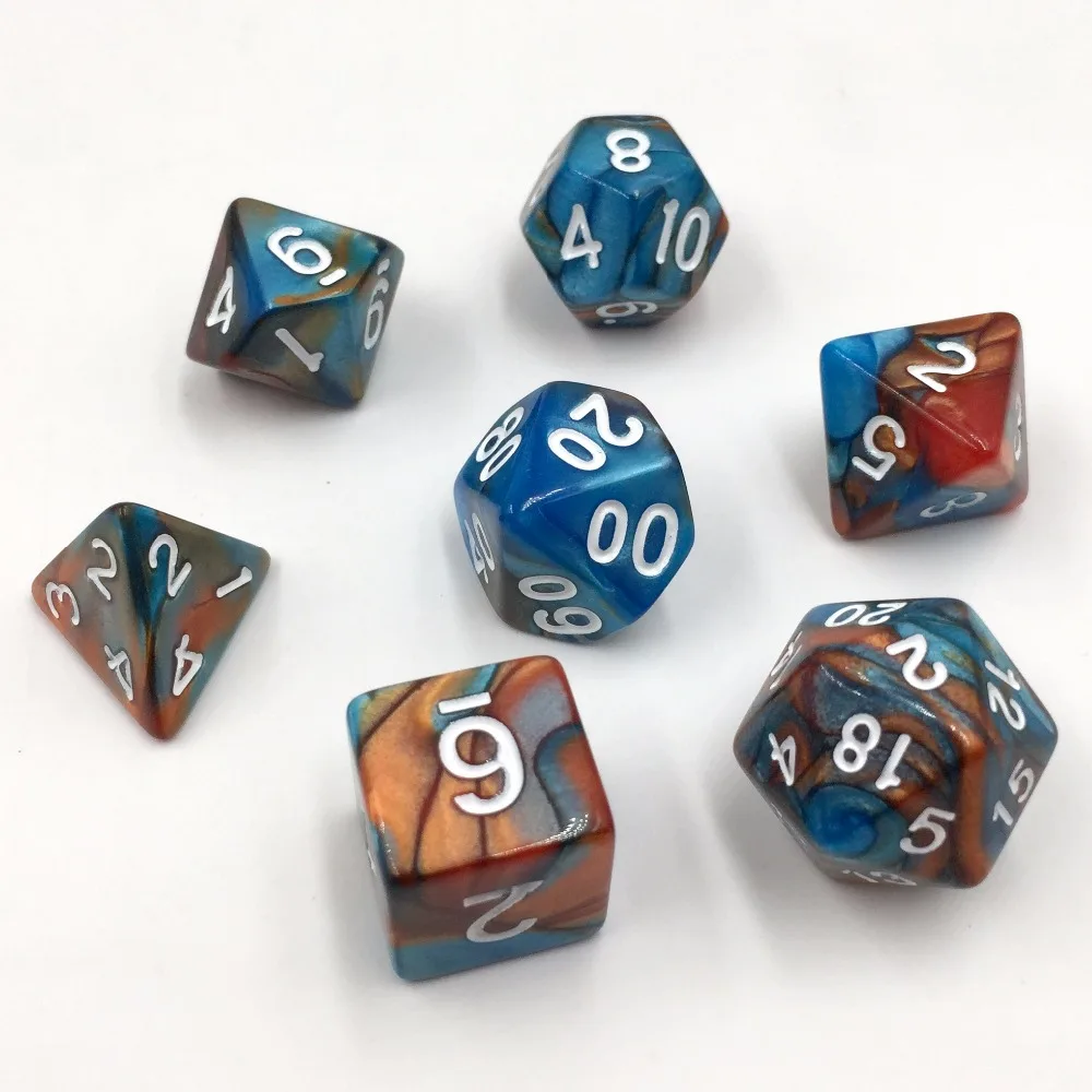

rollooo Dice 7pc/set Mix color Digital Dice d4 d6 d8 d10 d% d12 d20 Rpg dice