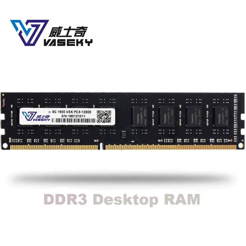 Модуль памяти Vaseky для настольного компьютера ОЗУ 4 ГБ 8 2 Гб PC3 12800 10600 DDR3 1333 МГц 1600 16