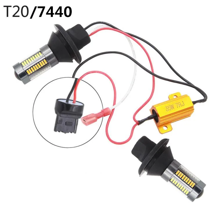 Авто 1156 BAU15S BA15S светодиодный P21W T25 3156 T20 7440 4014 66SMD дневные ходовые огни Белый Желтый Сигнальная Поворотная лампа светильник с can-bus с резистор