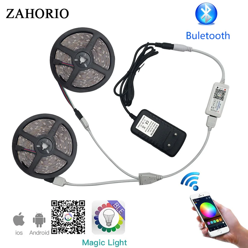 Bluetooth контроль 10 М 5050 Водонепроницаемый светодиодный светильник 5 м 2835 гибкий