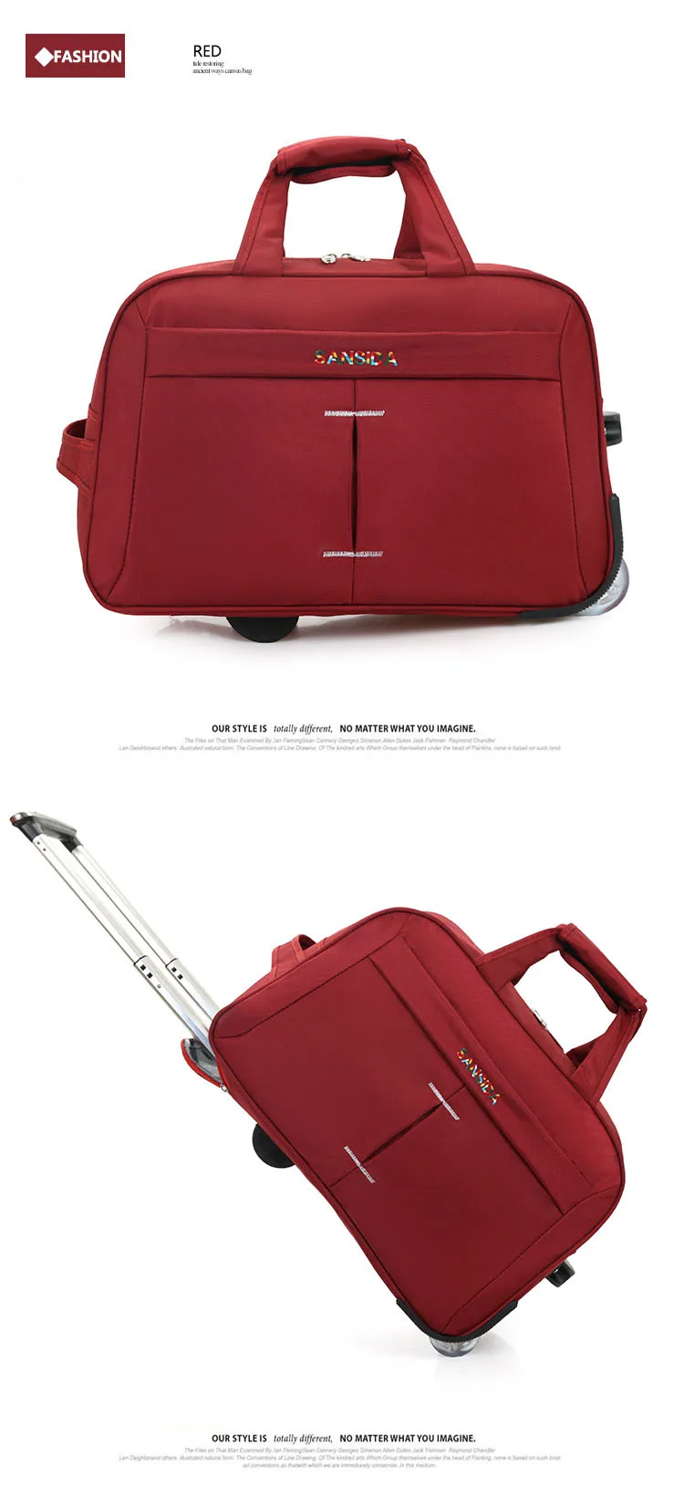 Women Waterproof High Capacity Travel Bag Thick Style Rolling Suitcase Trolley Luggage Lady Men Travel Bags Suitcase with Wheels