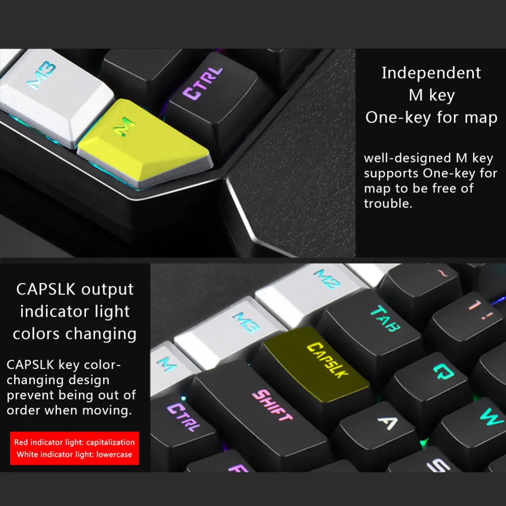 gaming keyboard one handed mechanical keyboard for pugb mobile game left hand keyboard pc laptopgaming mouse game for gamer free global shipping