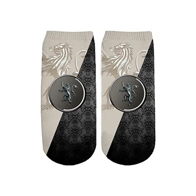 PLstar Cosmos Game of Thrones socks Summer Fashion 3D Cotton Socks Colorful Warm Short Ankle Socks high quality-2 - Цвет: 2