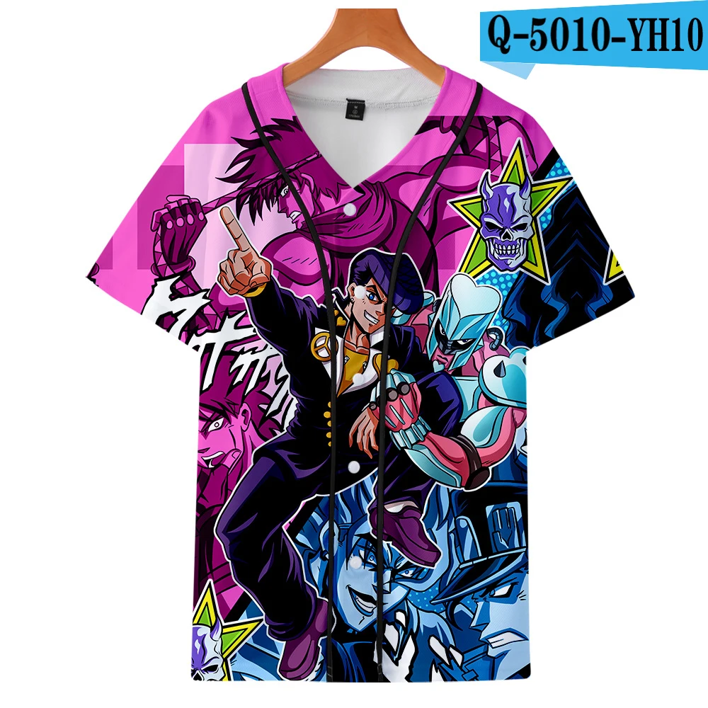 JOJO аниме 3d принт крутая Базовая бейсбольная рубашка модная Уличная Повседневная Женская/мужская одежда популярный пейзаж летняя бейсбольная Футболка - Цвет: Q5010