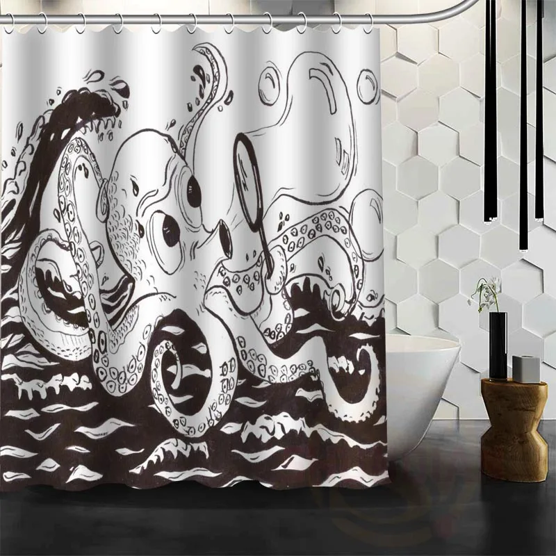 

Best Nice Custom The Octopus Shower Curtain Bath Curtain Waterproof Fabric For Bathroom MORE SIZE WJY#43