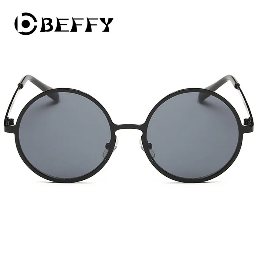 BEFFY женские Солнцезащитные Очки Большой Круглый Металлический Каркас Отражающее