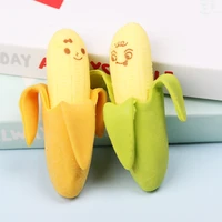 2pcs cute banana shaped pencil eraser rubber novelty kids school stationery gift