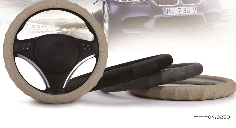 Кожаная Нескользящая накладка на руль всесезонный Универсальный Автомобильный