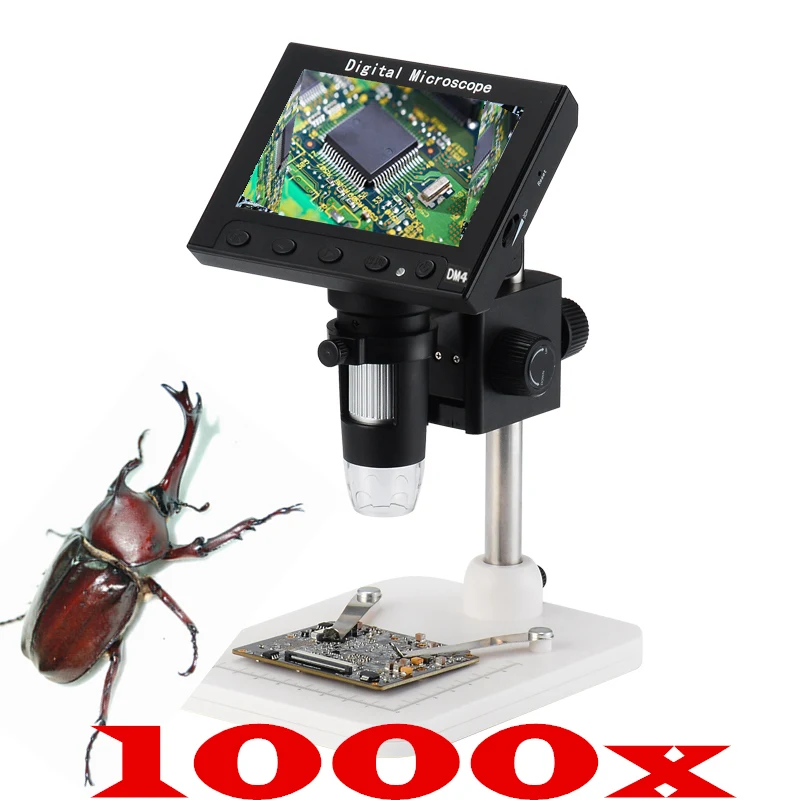1000X цифровой микроскоп электронный видео 4 3 дюймов HD LCD паяльный телефон Ремонт