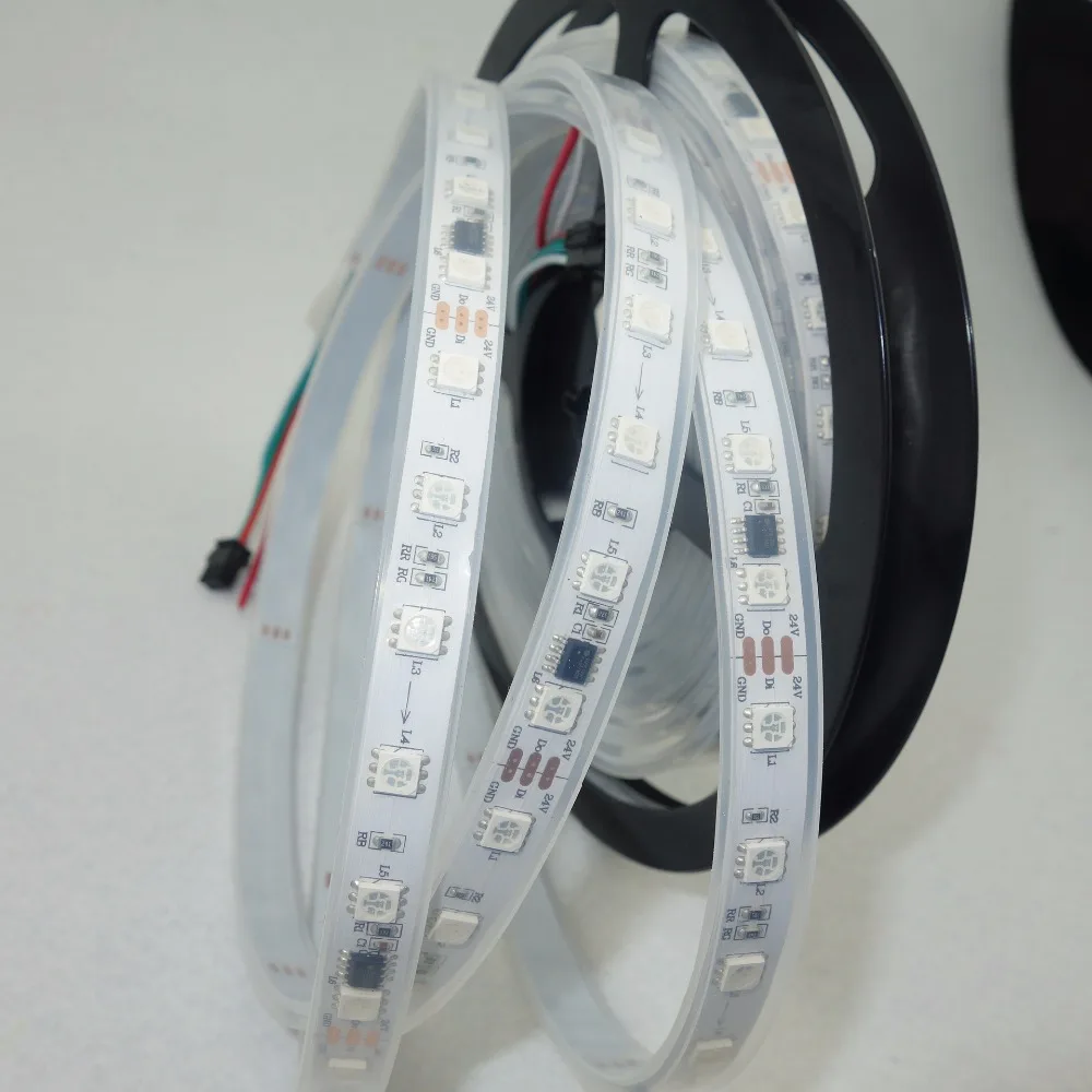 5 м DC24V SM16703 IC (аналогичный WS2811 IC) 60 светодиодов с/м (10 пикселей/м) белая