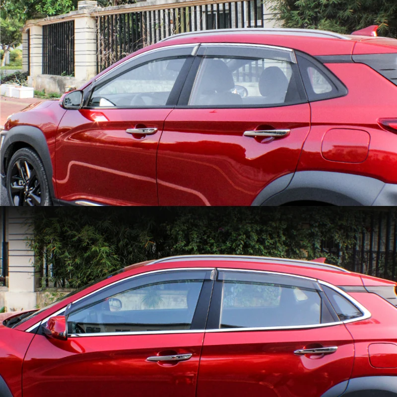Автостайлинг тентов укрытия 4 шт./лот козырьки для окон Hyundai Kona Encino 2018 защита от