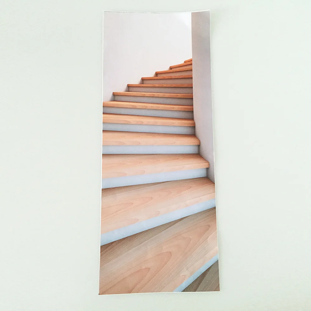 Hot Sale 3D Beautiful Landscape Door Stickers For Living Room Bedroom PVC Adhesive Wallpaper Home Decor Waterproof Mural Decal