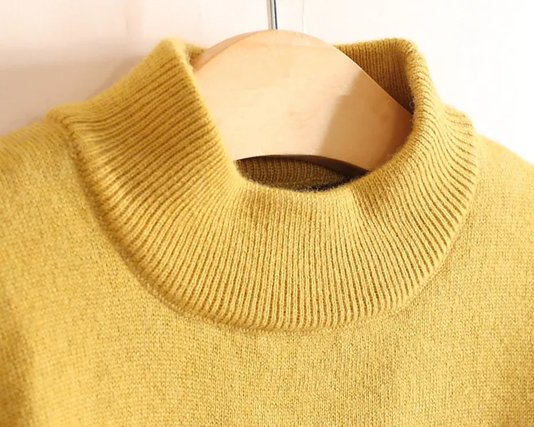 

Winter boy's woolen sweater, half-turtleneck sweater.