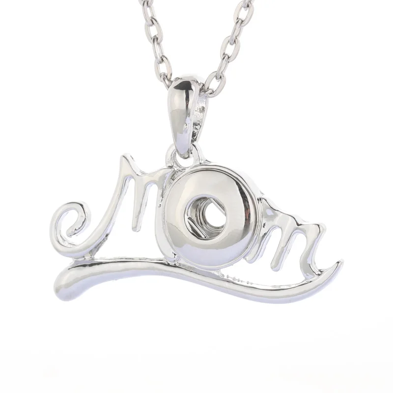 Boom Life New Fashion Letter Jewelry Snap Buttons Necklaces Link Chain 60CM With Crystal Pendant Fit 12MM Jewlery | Украшения и