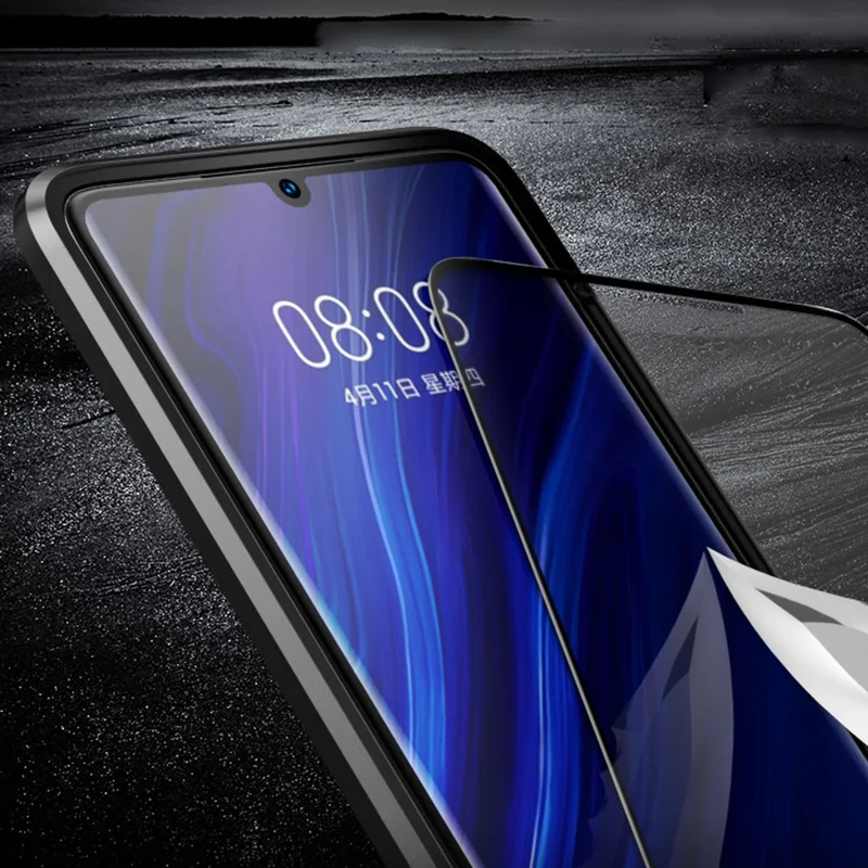 Роскошный полный корпус защитный кожаный чехол с магнитной застежкой и для huawei P30 Pro P20 360 прозрачная пленка