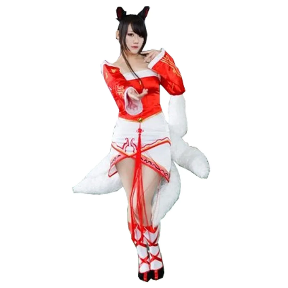 2017 Горячая Распродажа Аниме игра Девять Лис Ahri Косплэй костюм платье из серии
