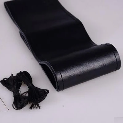 black Новые износостойкие Чехлы рулевого колеса автомобиля Кожаная оплетка на руль крышки автомобиля универсальные аксессуары для интерьера - Название цвета: black