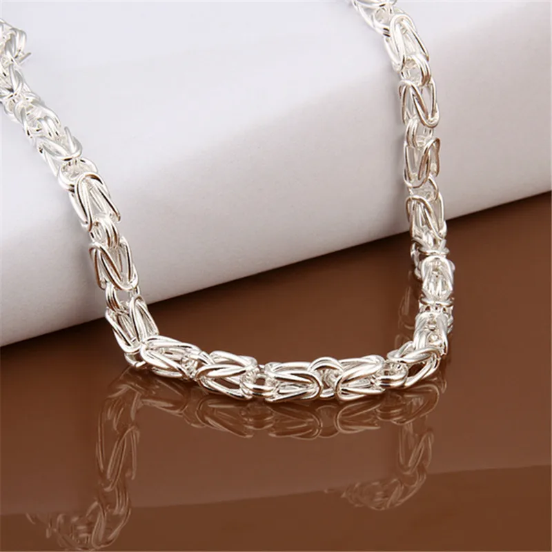 Ожерелье серебряное 925 пробы для мужчин и женщин модные мужские ювелирные