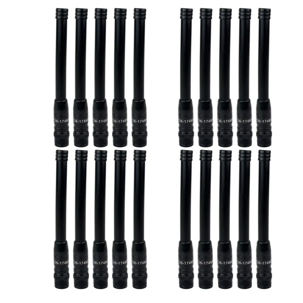 20Pcs SF210 BNC  VHF 136-174MHz Soft Antenna for Portable Radio black