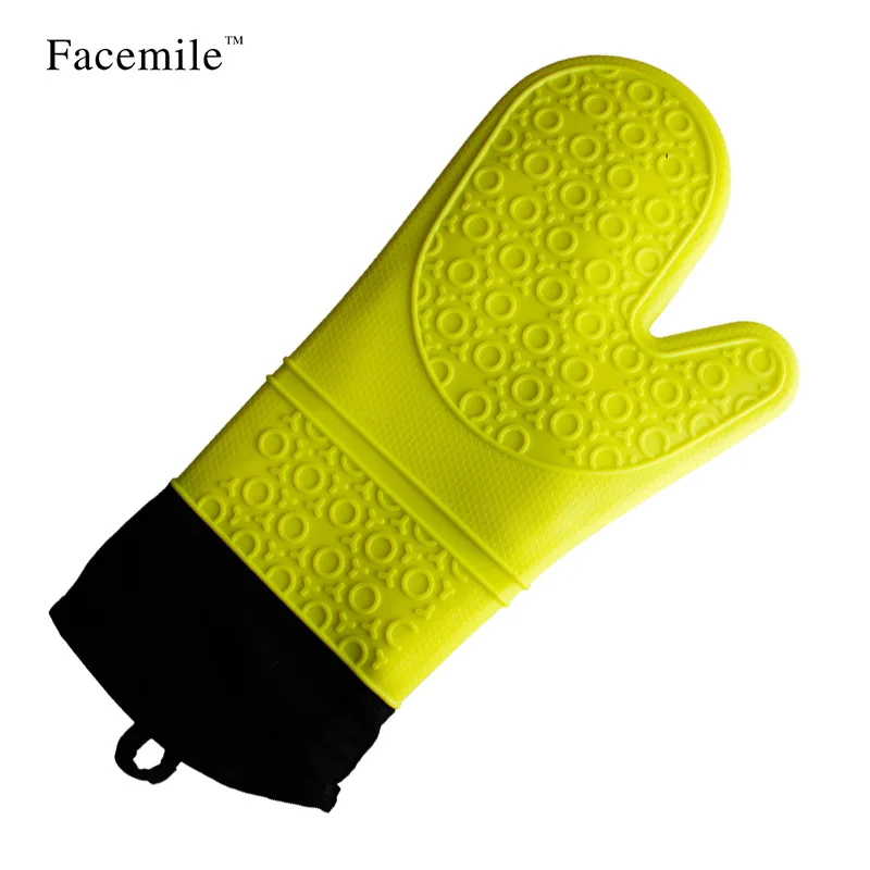 

100 pcs/lot long length and ADD cotton silicone cloth glove microwave oven heat resistant BBQ gloves and Bakeware Oven Mitt