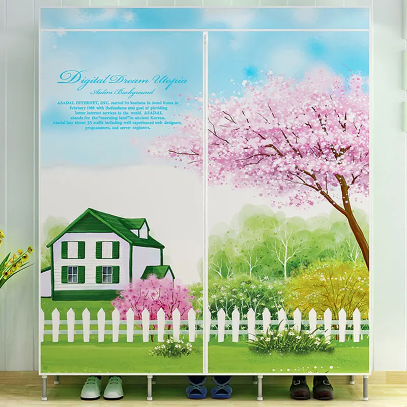 Современный простой складной портативный нетканый шкаф для одежды DIY сборка