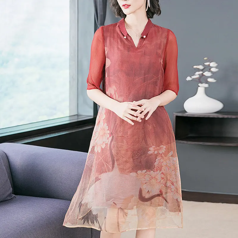 Шелковое женское платье из натурального шелка 2019 размера плюс Xxl Xxxl высокого