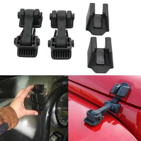 Комплект защелки капота двигателя ABS для Jeep Wrangler TJ 1997, 1998, 1999, 2000, 2001, 2002, 2005, 2006