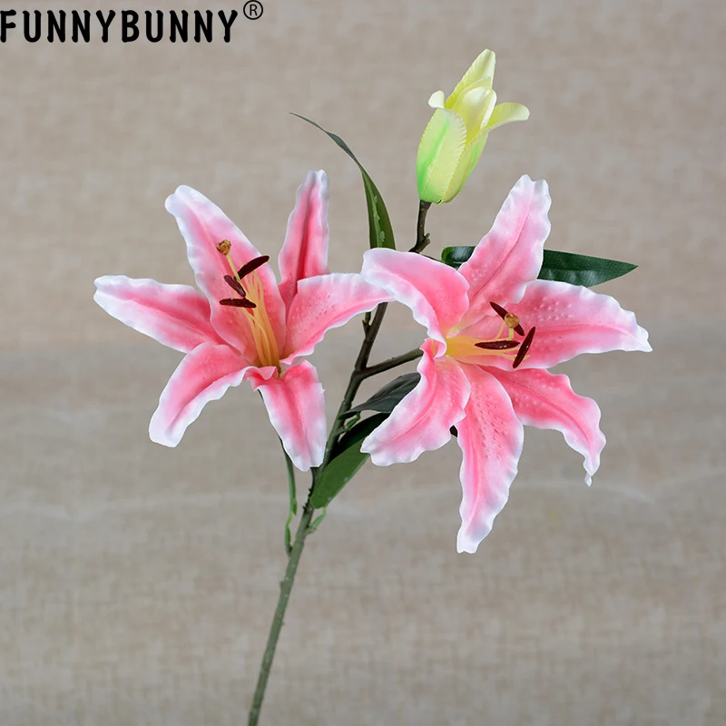 FUNNYBUNNY Artificial Lily Silk Cloth Home Decoration Wedding Bouquet Fake Flowers Plants | Дом и сад