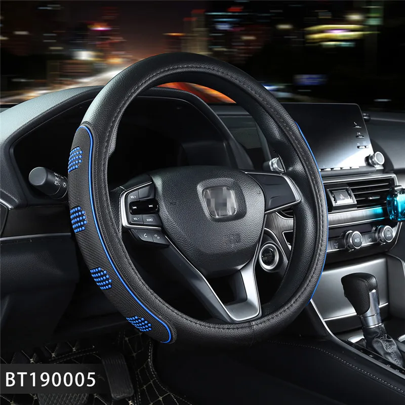 Спортивные ПУ кожаные чехлы рулевого колеса автомобиля чехол для hyundai Nissan Peugeot 308