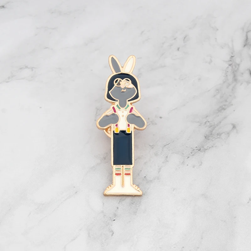 Симпатичная брошка с кроликом из мультфильма кролик модное забавное красное