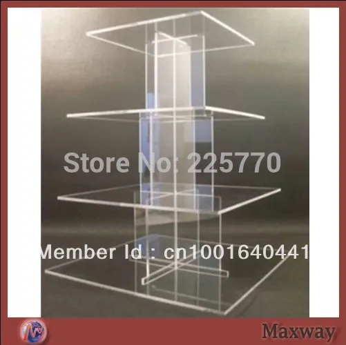 

Acrylic square 4 tiers assembled cupcake stand perspex square cupcake stand