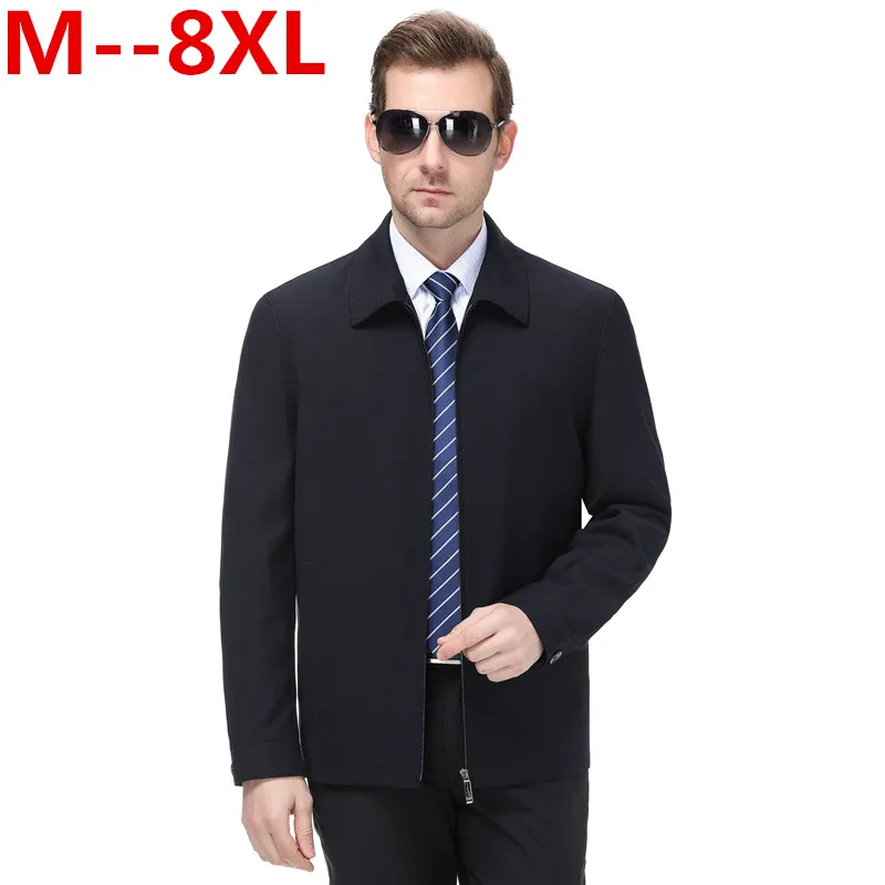 

8XL 6XL 5XL Мужское пальто тонкая демисезонная сезонная рабочая одежда Двусторонняя мужская куртка среднего возраста рабочая одежда большой ко...