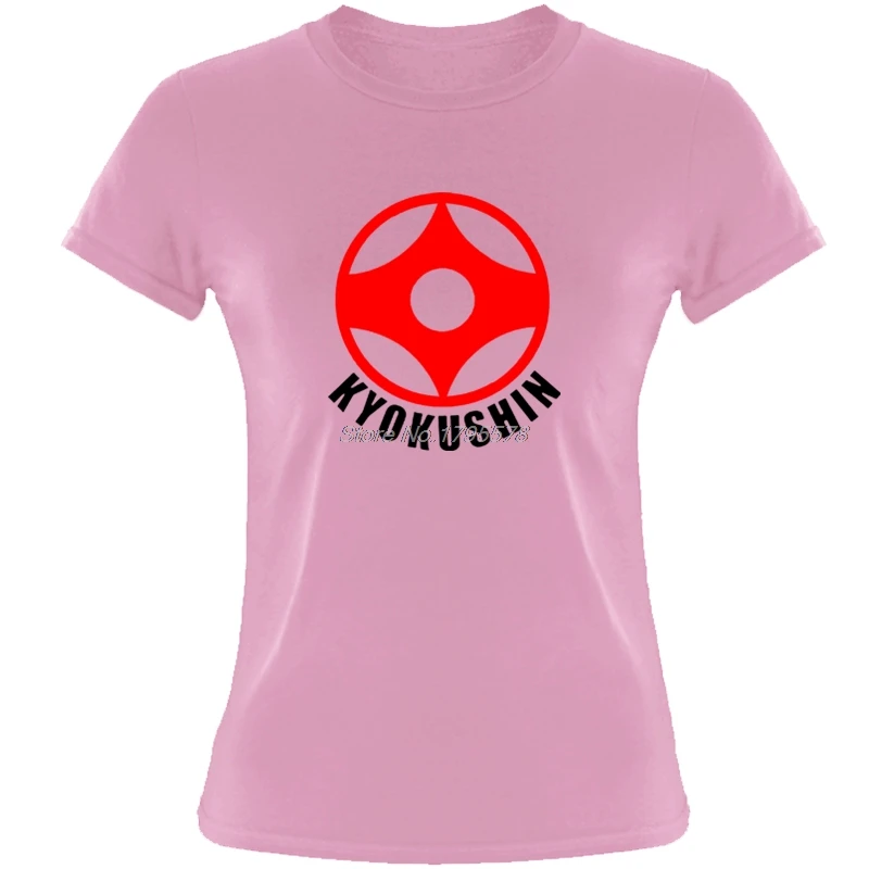 Pink Свободные черные женские футболки, футболки Kyokushin Karate Masutatsu Oyama Karate Japan-Custom Girl, футболки, футболки с принтом, топы - Цвет: Pink